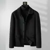 Abrigo de lana para hombre corto estilo coreano invierno 2023 abrigo de lana de doble cara engrosado chaqueta casual para hombre