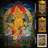 Buda Yuan Hui Huang Caishen Thangka Cinco Sobrenomes Deus da Riqueza Estilo Xizang Pintura Decorativa de Entrada Thangka Feito à Mão Pintura Suspensa de Buda Murais