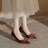 Zapatos de tacón alto estilo francés CH60-9 para mujer con lazo, zapatos de boda para novia, cómodos para el uso diario, no cansan los pies, zapatos para dama de honor