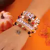 Pulseira da Série Halloween Letra Costura Pulseira de Empilhar Abóbora Fantasma Morcego Pingente Pulseira Mix and Match para Mulheres