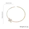 Gargantilha de Flor Cravejada com Diamantes Transfronteiriça, Colar de Luxo Vintage de Alta Qualidade, Design Personalizado, Elegante e Simples, Acessório de Pescoço Versátil