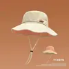 Chapéu de Pescador Reversível de Lado Duplo com Proteção UV para o Verão Chapéu para Sol ao Ar Livre para Mulheres Chapéu Casual Anti-UV para Caminhada com Aba Larga