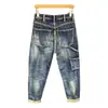 Nuevos Jeans de Trabajo Americanos para Primavera y Verano para Hombre Casual de Marca de Moda Empalmados Streetwear Sueltos Rectos Pantalones Harem