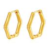 Tendencia de moda europea y americana pendientes geométricos hexagonales de bambú y acero inoxidable para mujer atmósfera simple pendientes de 18K al por mayor