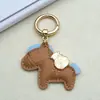 Llavero de Dinero Inmediato Creativo Cuero Dibujos Animados Pony Colgante Pareja Corazón Pony Llavero de Coche Encanto para Bolso