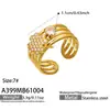 Mili Versátil Flor Noble Incrustada Circonio Acero Inoxidable Resistente al Color Moda de Gama Alta Conjunto de Anillos de Joyería para Mujeres