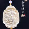 Fábrica direta de marfim frutas escultura Guan Gong. Nove dragões jogam contas. Tesouro da sorte. Estátua de Buda bravo carro pendurando artesanatos