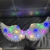Fuente de luz LED alas de plumas luminosas alas de ángel adultos niños accesorios de actuación de hadas Vestido de princesa para niña de las flores