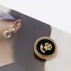 Botão de óleo com ponta de metal rosa estilo Chanel para casaco feminino, botão de casaco de tweed, fivela decorativa redonda para terno