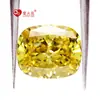 Personalizado brilhante flor de gelo corte torno trabalhador fertilizante retangular travesseiro espesso cor amarela imitação CZ Hao Diamante sintético cúbico óxido zircônio