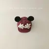 Gorro de Bebé Primavera y Otoño Mezclilla Ala Suave Gorra con Visera para Niños y Niñas Orejas Lindas de Mickey Gorra de Béisbol Súper Linda