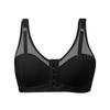 Sutiã Feminino Sem Aro com Costura em Renda Transparente, Botão Frontal, Levanta Seios Pequenos para Dar Volume, Tamanho Grande Europeu e Americano