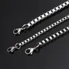 Collar Veneciano de Acero Inoxidable Cadena Cuadrada Caja Colgante con Cadena Versátil Creativo para Hombres y Mujeres con Cadena