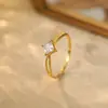 Anillo de Plata de Ley 925 Estilo Vintage con Circonita Cúbica para Mujer, Anillo Retro Francés de Gama Alta Cepillado para Dedo Índice, Anillo Abierto de Nicho