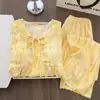 Pijama Estilo Princesa para Mulheres, Primavera/Outono, Bojos Finos Embutidos, Renda de Algodão Nuvem, Conjunto de Roupa de Casa com Blusa de Manga Longa e Calça Longa