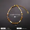 Pulsera de Piedra Natural Vintage con Cuentas Acero de Titanio Apilable Ojo de Tigre Turquesa Imitación Joyería de Mano de Nicho Accesorios Transfronterizos Venta al por Mayor