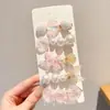 Pinzas de Colores Ovaladas para el Cabello de Niñas, Pinzas BB para Flequillo y Cabello Fino, Pinzas para el Pelo de Bebé Lindas de Cuadros de Gota de Agua