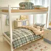 Juego de ropa de cama de tres piezas de algodón con estampado de dibujos animados para cama individual de dormitorio de preparatoria, juego de seis piezas para estudiantes universitarios varones