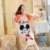 Pijamas de Sudeste Asiático Verano Sueltos Talla Grande Dulce Manga Corta Longitud Media Niña Suelta Manga Corta Bata de Noche para Comercio Exterior