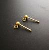 Pin de oreja de acero inoxidable con anillo de soldadura de cuentas de 4-6 mm pin de oreja chapado en oro accesorios de joyería para pendientes