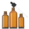 Botella de aceite esencial Amazon color café con tapa de giro a prueba de niños, gotero con punta de goma, botella rellenable para cosméticos y sueros, botella vacía
