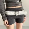 Cinturón Ancho de Alta Gama Estilo Coreano con Patrón de Cocodrilo para Mujer, Accesorio de Cinturón de Diseño Único para Vestidos y Jeans
