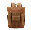 Mochila de Lona Impermeable con Cera de Aceite Vintage de Cuero Crazy Horse, Bolsa de Viaje de Gran Capacidad, Venta Directa de Fábrica de Mochilas de Lona