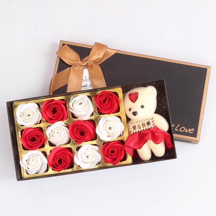 12朵加小熊 拼色红跑量款