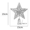 Suministro transfronterizo de adornos de hierro de estrella de cinco puntas estrella para la punta del árbol lentejuelas estrella de cinco puntas vertical suministros de decoración navideña
