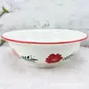 Juego de 2 tazones de arroz Tanggu Flor Roja Grande Estilo Japonés de 9.5 pulgadas para Uso en Casa, Tazones de Arroz de Cerámica, Tazones para Sopa Anti-quemaduras, Tazones de Alta Estética