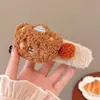 Grampo de cabelo de pelúcia fofo de desenho animado feminino 2024 novo outono e inverno lado quebrado franja de cabelo clipe bico de pato grampo de cabelo grampo de cabeça