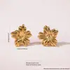 Brincos de Tarraxa de Aço Inoxidável Banhados a Ouro em Alta Venda Brincos de Folha de Aço Inoxidável Personalizados Brincos de Folha Banhados a Ouro da Moda de Luxo Leve