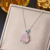 Corrente de clavícula em aço titânio estilo nacional retrô pingente de cadeado da paz de jade temperamento versátil acessórios de estilo chinês de alta qualidade