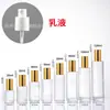 Frasco de Perfume Spray Transparente Borrifador de Loção Tampa Dourada Frasco Recarregável 10ml Cosmético Pequena Amostra Tamanho de Teste Frasco de Vidro