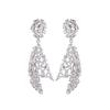 Pendientes de hotel DeLuna de lujo ligero con circonita, alas de ángel personalizadas, plegables, curvos, grandes de alta calidad para mujer