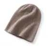 Gorro de doble capa de cachemira, amigable con la piel y cálido, gorro unisex de punto de cachemira con parte superior redonda, versátil gorro para el frío al aire libre