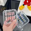 Caja de Almacenamiento para Uñas Portátil Acrílica Transparente Sellada Colección Caja para Uñas a Prueba de Polvo Cuadrada Caja de Almacenamiento para Manicura