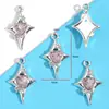Liga Estilo Misto Incrustado com Diamante de Resina Rosa Estrela e Lua Pingente DIY Colar Pulseira Acessório Pingente W537