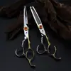 Tijeras de Peluquería de Doble Filo con Forma de Espada, Mango de Serpiente Nepson de 6.0 Pulgadas, Tijeras Adelgazadoras, Estilo Serpiente Dorada