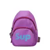 Bolsa de peito com letra para crianças estilo coreano moderna legal verão novo leve casual jardim de infância meninos e meninas ombro transversal cintura bolsa