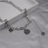 Collar de doble capa con cara sonriente de estilo hip-hop coreano para mujer, cadena de clavícula con letras personalizadas, collar sencillo popular de moda