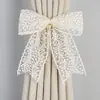 Amarrilhos de Cortina com Laço para Comércio Exterior Transfronteiriço, Cordas Amarrilho de Cortina de Renda Francesa de Luxo Leve, Acessórios para Amarrar Sem Furos Atacado
