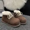 Botas de Neve Grossas Fofas com Solado Grosso Gu Yun para Mulheres 2025 Moda Popular Casual Botas Curtas de Pelúcia para Mulheres Tendência