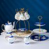 Juego de Té para el Té de la Tarde Estilo Europeo Lujo Ligero Juego de Tazas de Café de Porcelana de Hueso de Gama Alta Exquisito Lujo de Gama Alta Estilo Británico Venta al por Mayor