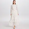 Cárdigan de alta calidad estilo palaciego, estilo europeo y americano con jacquard bordado tipo patchwork y encaje, elegante vestido escalonado con cintura ceñida