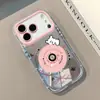 Funda de Teléfono Espejo Perro Blanco Grabado Adecuada para iPhone 17 Pro Max, Nueva para iPhone 16, Diseño de Dibujos Animados para iPhone 15, 14, 17 Pro
