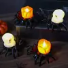 Decoración de Halloween Linterna de Calabaza Adornos Luces de Vela Digitales LED Suministros para Fiesta Accesorios de Diseño Luz Nocturna de Araña