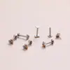 Em estoque Moda Personalidade Cor Avançada Forma de Coração Unha de Orelha Unha de Lábio Óleo Gotejante Piercing de Coração Brincos de Unha de Orelha