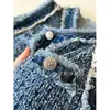Chaleco de mezclilla tejido resistente estilo Chanel, chaleco sin mangas, moda otoño 2026 para mujer, chaleco de exterior