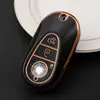 Funda para Llave de Mercedes-Benz S400 es Adecuada para Modelos S-Class 21, Llaves de Coche Nuevas S450L/S500L, Estuche Protector de TPU con Borde Dorado